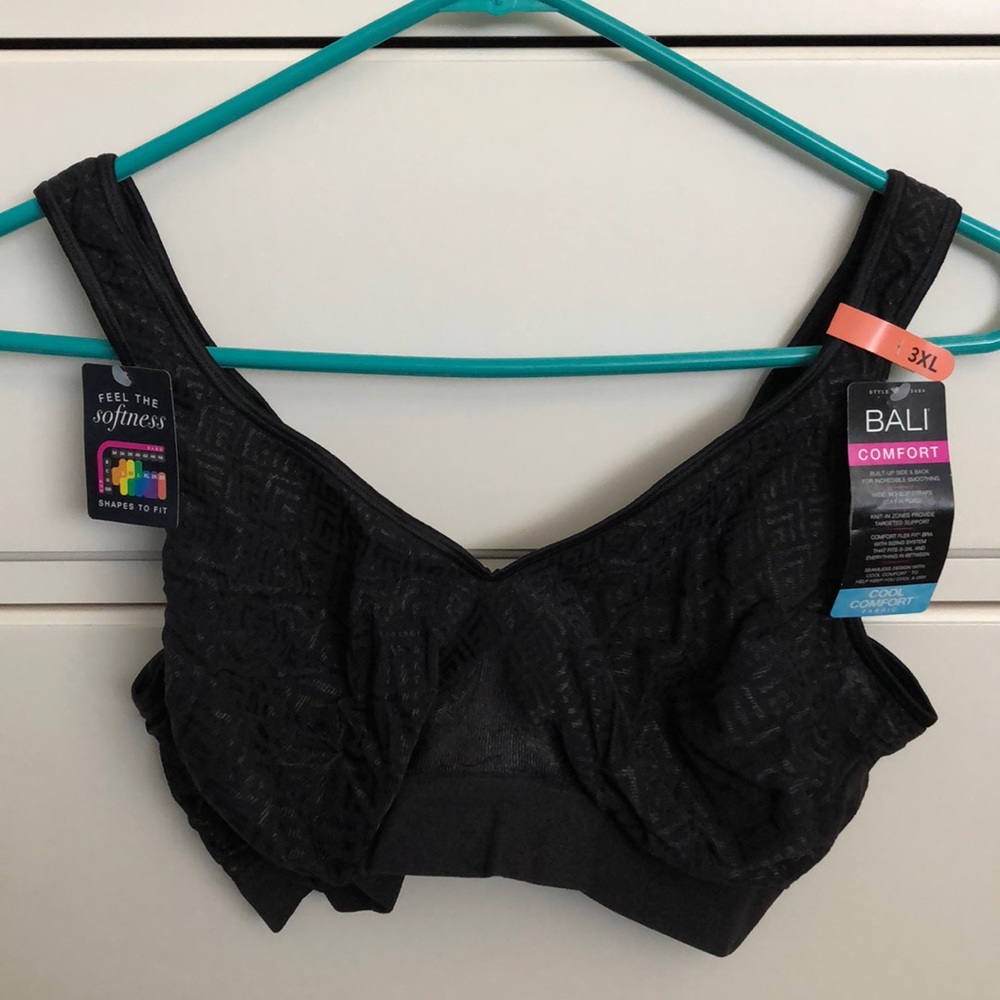 Set of 3 - Bali Comfort Flex Fit Bra 3XL Black NWT